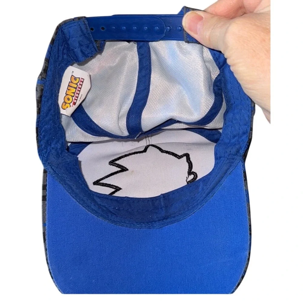 Sonic The Hedgehog Hat Game On! Pixel‎ Blue Grey Snapback Sega Licensed
